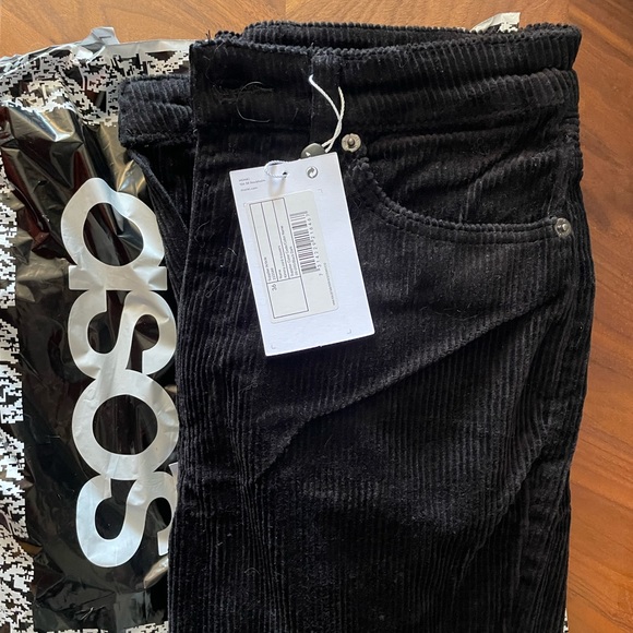 High Waist Corduroy Pants BLACK (size 36) Monki Cotton Skinny (ASOS) - Picture 4 of 7